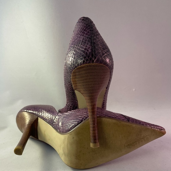 Y2K Dusty Purple Guess snakeskin 4” Pumps with wood stacked heel - Picture 3 of 12